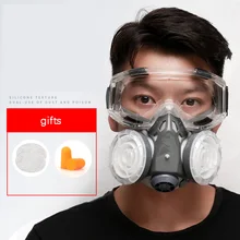 Пылезащитная маска, Сварочная электрическая сажа, промышленная защита от газа, респиратор на половину лица с большим полем зрения, противотуманные очки