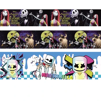 

Halloween pattern printed grosgrain ribbon 50 yards gift wrapping diy bows christmas wedding derections ribbons