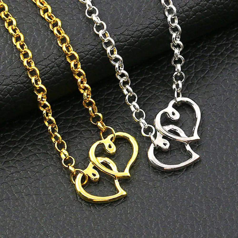 Women's Double Love Heart Chain Beach Sandal Ankle Bracelet Anklet Foot Jewelry Silver Anklet Bracelet