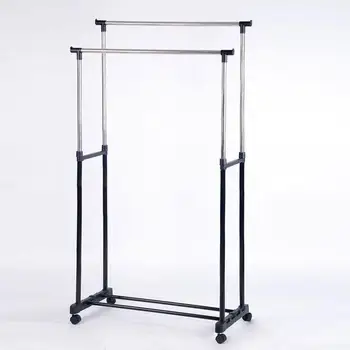 

Double Pole Standing Adjustable Stainless Steel Holder Drying Rack