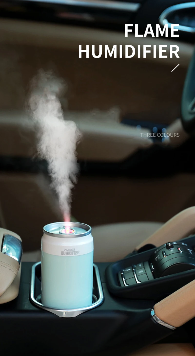 Flame Air Humidifier 0ml Air Purifier For Home Usb Aromtherapy Essential Oil Diffuser Lamp Light Mist Maker Fogger For Car Humidifiers Aliexpress