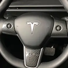 Matt Style Model 3 Gear Shift Cover Accessories Best Steering Wheel Interior Decoration ABS Black Shiny Frame Patch Glossy Carbon Fiber Column Shift Modification RCCT Tesla Model Y 