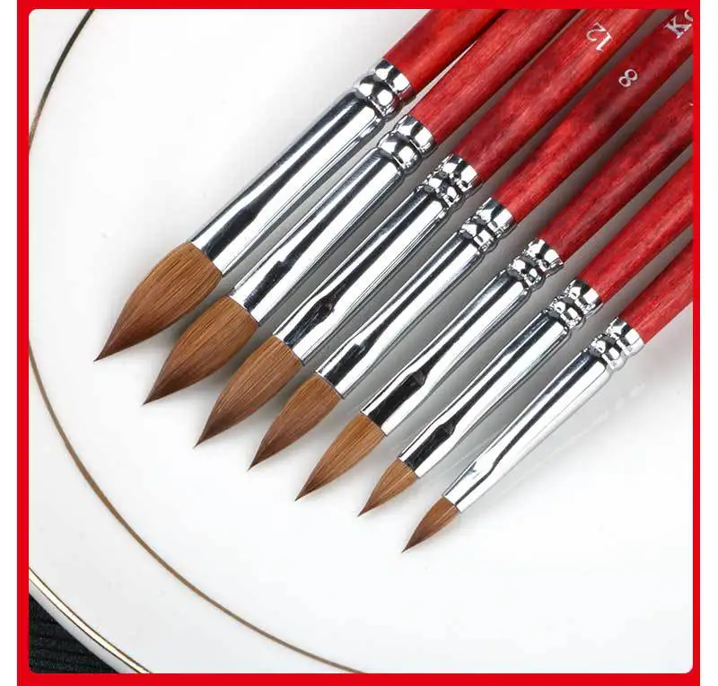 Manufacturers Supply New 100 Kolinsky Nail Brush Mink Hair Manicure Brush Crystal Pen Carving Pen #12#14 #16
