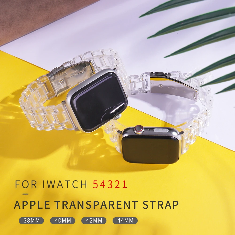 

Newest Strap for Apple Watch Band Series 6 SE 5 4 321 Transparent for Iwatch bracelet 38mm 40mm 42mm 44mm Watchband accessories