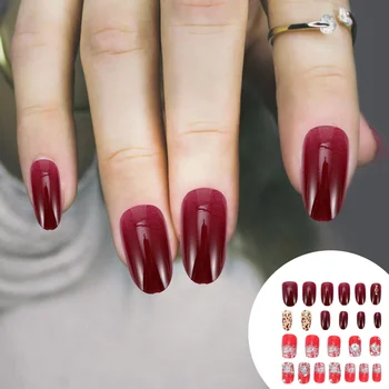 

48pcs Christmas Beautiful Fake Nail Tips Nail Patches Fingernail Decals for Nail Salon