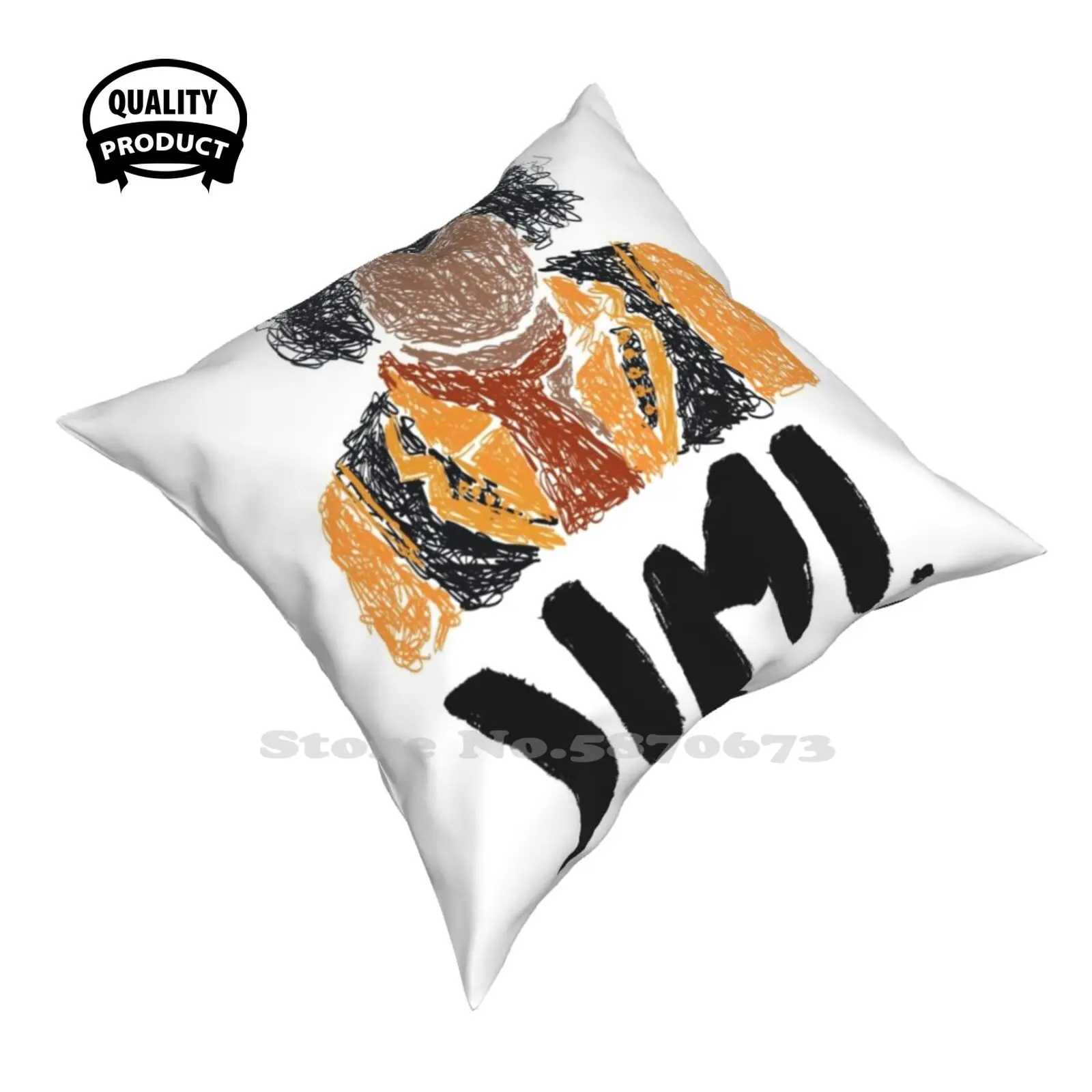 Jimi Scribble Pillow Cover Hug Federa Voodoo Voodoo Cile Voodoo Child Little Wing Blues Guitar Super Hero Guitar Hero