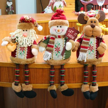 

3 pcs Christmas Ornaments Dangle Legs Plush Doll Home Decor Gift for Kids