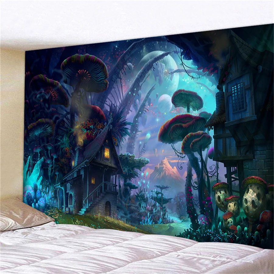 Fairytale Giant Insect Moon Tapestry Wall Hanging Living Room Bedroom Dorm Z6P6 
