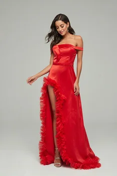 

Red Dress Elegant Fashion Wedding Banquet Night Club Celebrity Party Dresses Long Autumn Winter Sexy Dress