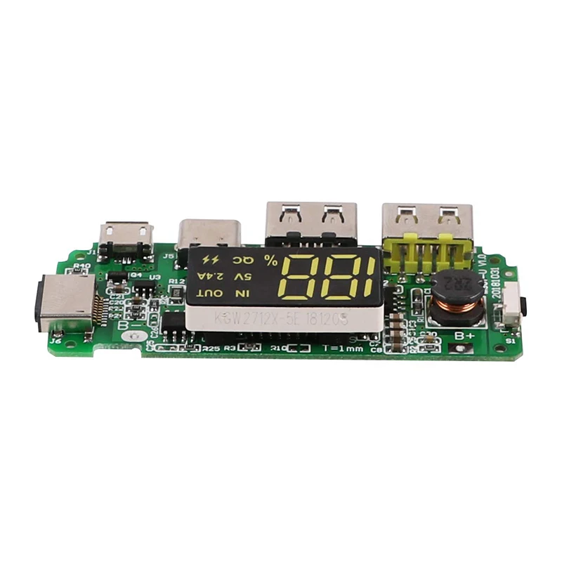 

New LED Dual USB Micro Type-C Mobile Power Charging Board USB 18650 Overload Charger Over-Discharge