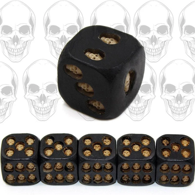 5Pcs/set Creative Skull Bones Dice Six Sided Skeleton Dice Club Pub