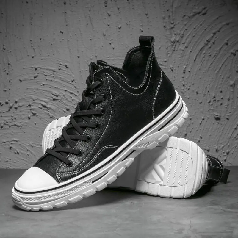 New Genuine Leather high top sneaker shoes High quality Sneakers Men Casual Shoes Zapatillas Hombre A56-87