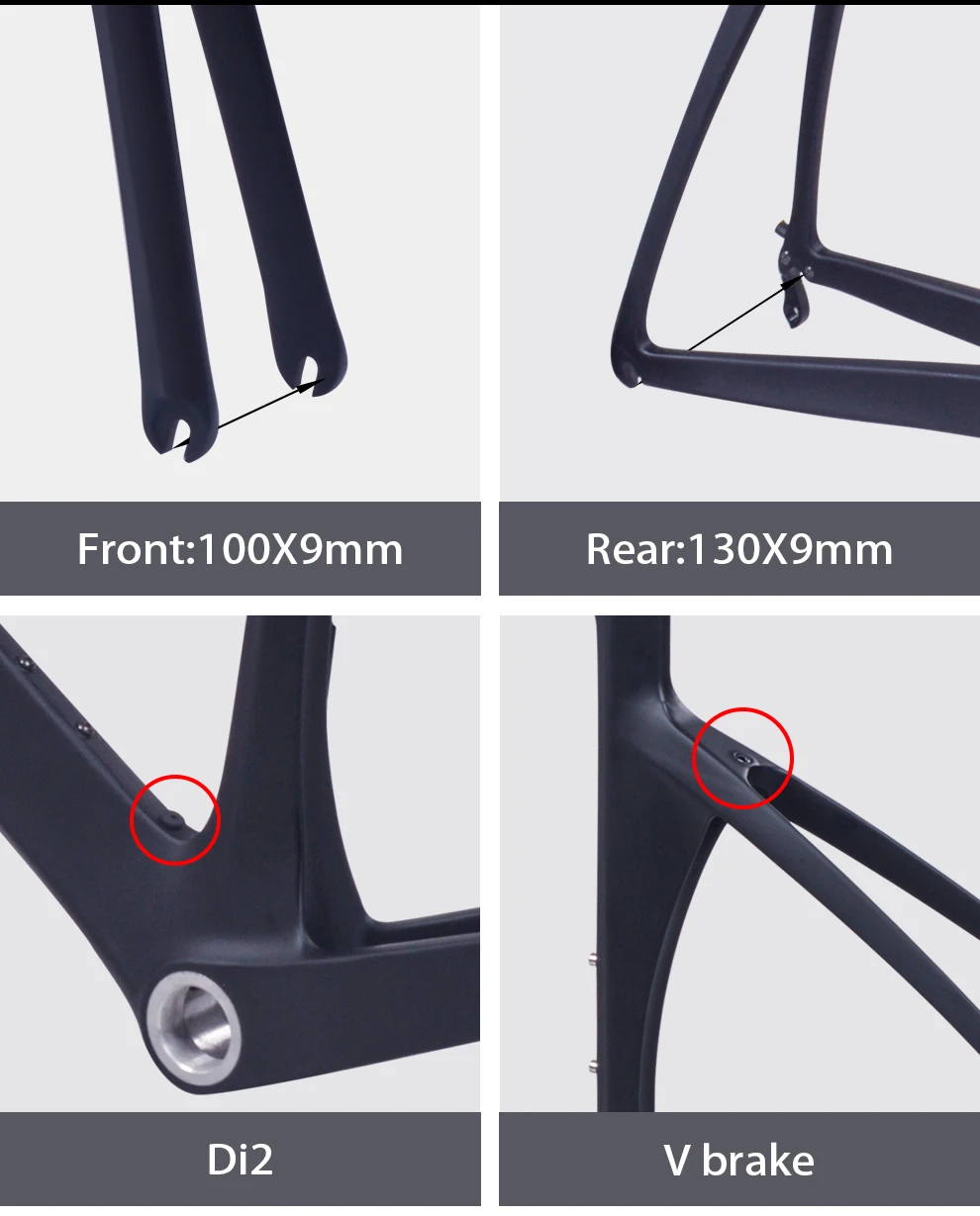 Excellent BXT Carbon Road Frame 700C V brakes Di2 Mechanical UD matte glossy cycling race bicycle frameset Free shipping 5