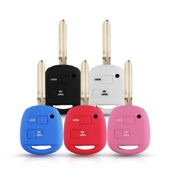 cover protettiva in Silicone per telecomando portachiavi per TOYOTA 2 pulsanti - KEYYOU 2 pulsanti custodia protettiva in Silicone per telecomando portachiavi per TOYOTA CAMRY RAV4 PRADO