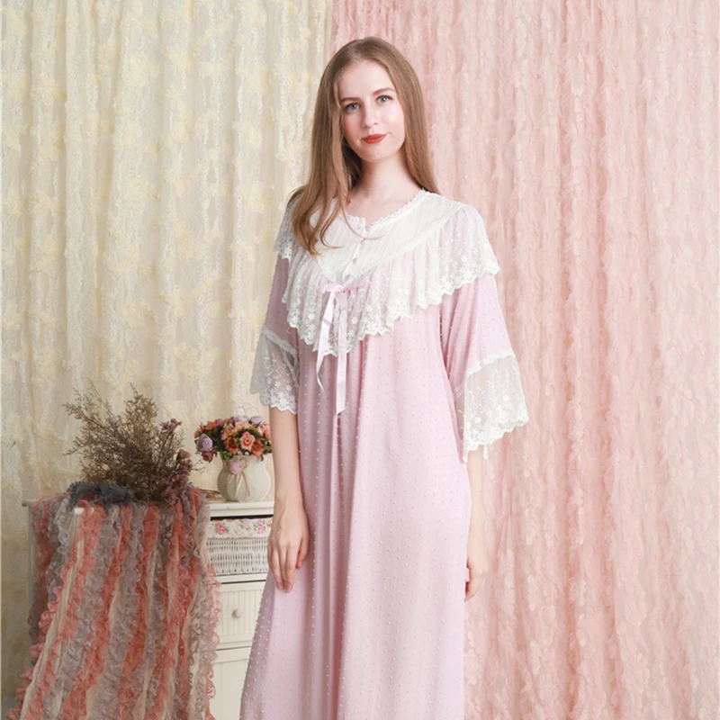 lace cotton night gown design