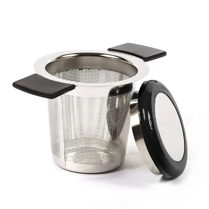 

Stainless Steel Infuser Strainer The The Colander with Handle End Hole and Lid for Mug Theory Mug or Aromatic Herbs in Kitchen (