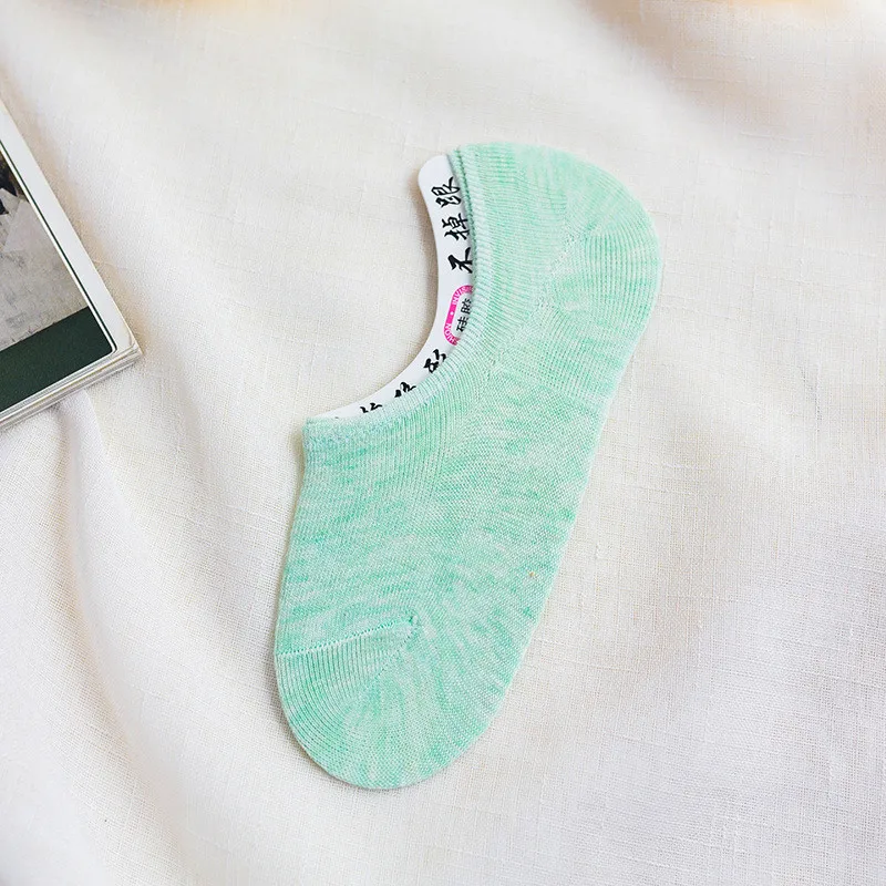 8 пар, яркие цвета, женские носки до лодыжки, кавайные, забавные, милые, однотонные, плюшевые носки-башмачки, носки для женщин, девушек, художественные носки, короткие носки - Цвет: Green