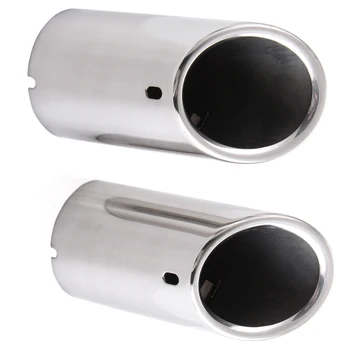 

Grey Car Stainless Steel Chrome Curved Exhaust Tail Muffler Tip Pipe Diameter 2.87inch