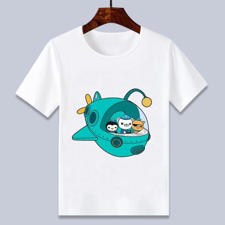Футболка для мальчиков и девочек 4 6 8 10 12 14t с изображением аниме Octonauts White Barnacles Kwazii