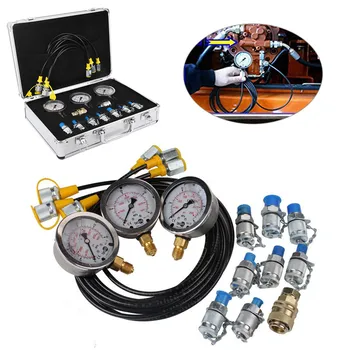 

1 Set Excavator Hydraulic Pressure Test Kit Testing Point Coupling Gauge Professional Hydraulic Pressure Guages