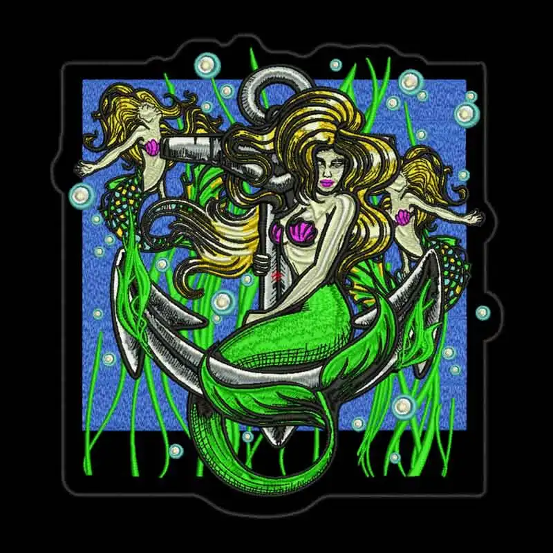 Большие зеленые вышитые байкерские нашивки в стиле панк с юбкой-годе на спине