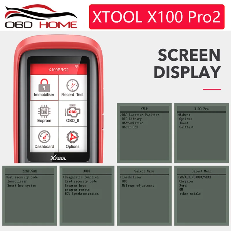 Программатор автомобильных ключей XTOOL X100 PRO2 OBD2/Настройка пробега включая