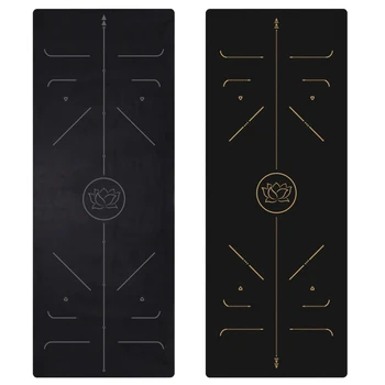 

New 2020 Comfort Suede Yoga Mats Black Printing Non-slip Rubber Pad Blankets Massage Mat for women Fitness Pilates Slim Aerobic