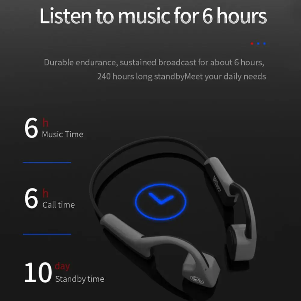 Оригинальные Bluetooth беспроводные наушники, костная проводящая гарнитура, Bluetooth 5,0, титановые спортивные наушники с открытыми ушами для смартфонов