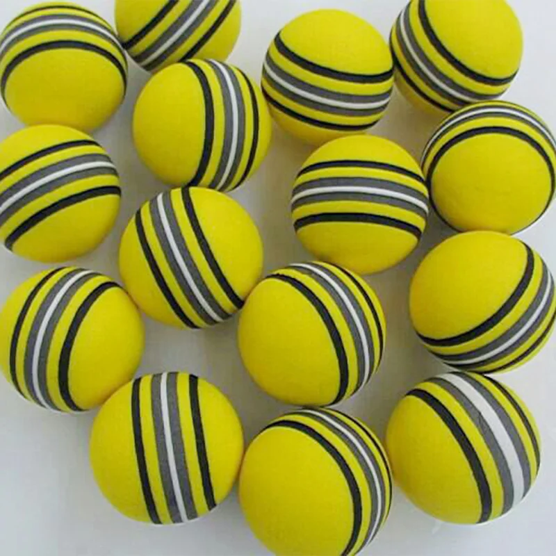 50Pcs Yellow Golf Rainbow Sponge Balls Indoor Outdoor Training Practice Foam