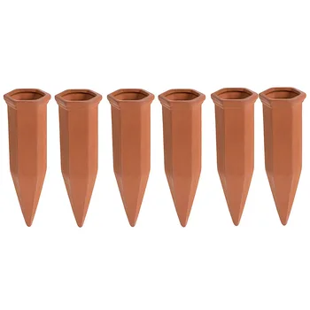 

New Self Watering Spikes - 6-Pack Terracotta Plant Watering Stakes, Automatic Slow Release Water Drippers for Indoor Outdoor Gar