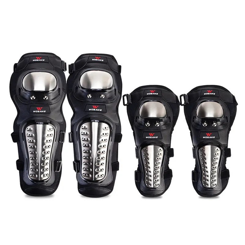 

Motorcycle Stainless Steel Anti-fall Elbow Knee Pads Armour Shin Guards Protective Gear Riding Off-Road Motocross Outdoor Sport