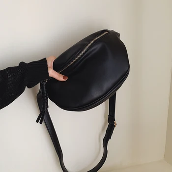 

Hot Ins Women Single Shoulder Crossbody Bag Tide Brand Designer Solid Color Small Package Brand Designer Female Chest Waist Bag