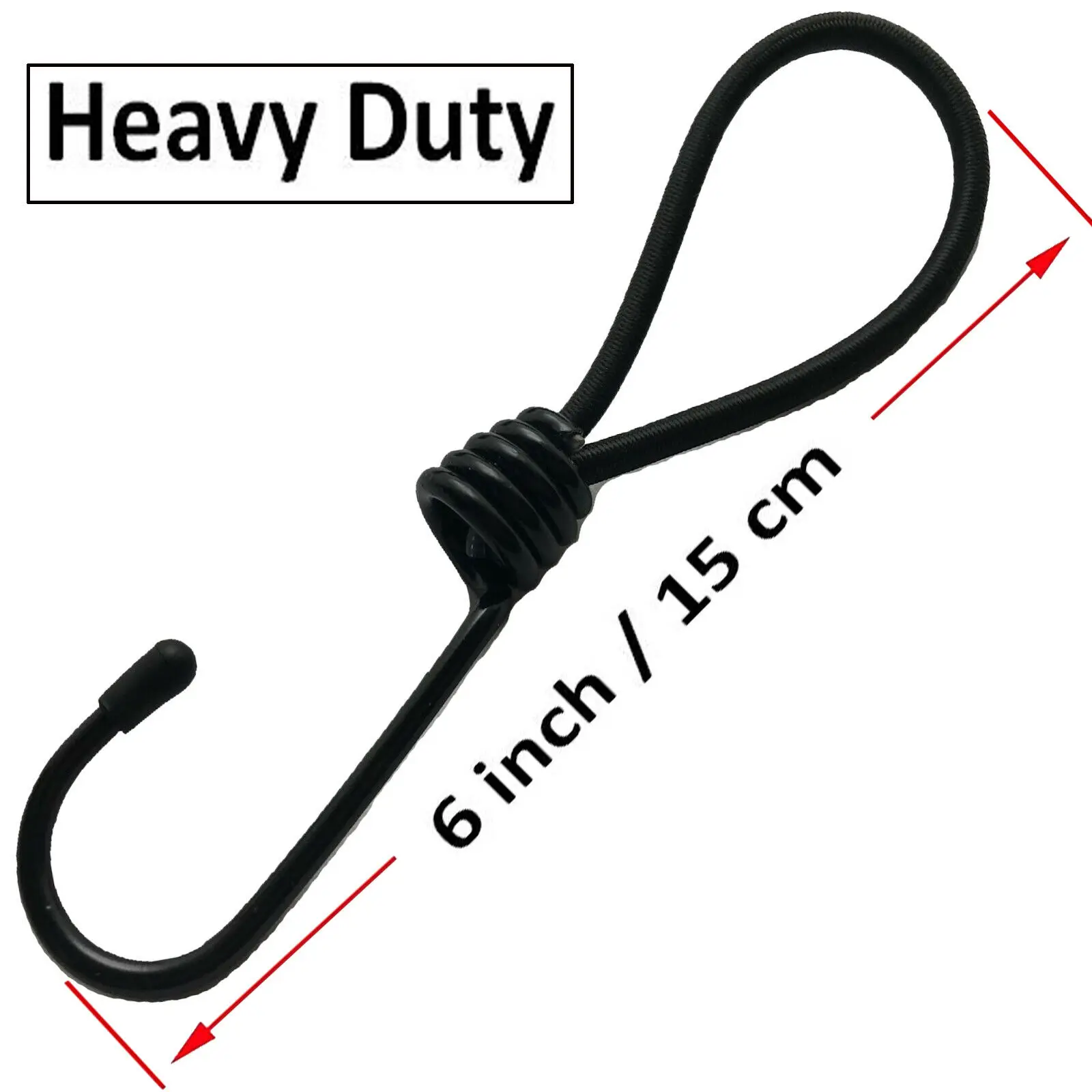 8Pcs 6" Bungee Cord Heavy Duty Tie Down Straps & Hook For Tent Tarp Boating 