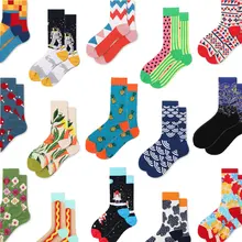5 пара/лот, Веселые носки, забавный рисунок, для мужчин, s, для мужчин, цветные, хлопок, короткие, с принтом, повседневные, Харадзюку, пушистые носки, модные, японские