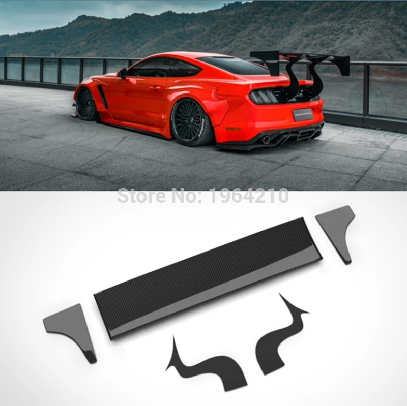 

Car Styling Carbon Fiber Rear Roof Spoiler Tail Trunk Spoiler Wing Boot Lip Molding For Ford Mustang 2015 2016 2017 2018 2019