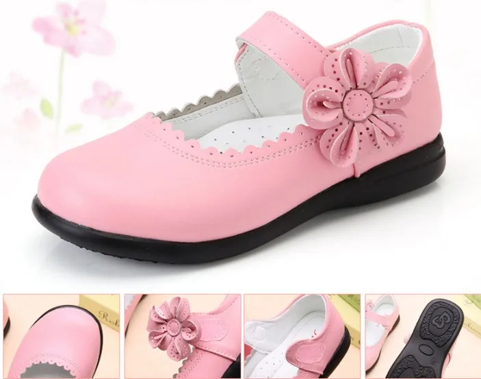 Red pink White Black Childrens Girls Leather Shoes Girls Princess Shoes kids school student Dress Shoes 4 5 6 7 8 9 10 11 12-15T