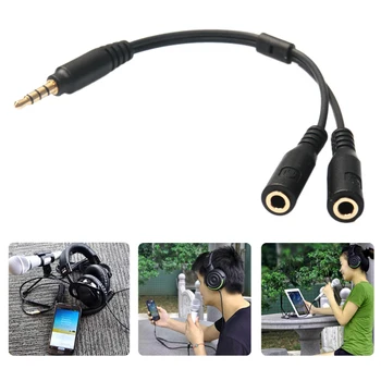 

1 in 2 3.5mm Stereo Audio Univesal Male to 2 Female Headset Mic Y Splitter Earphone Cable Adapter For Iphone Android Headphone