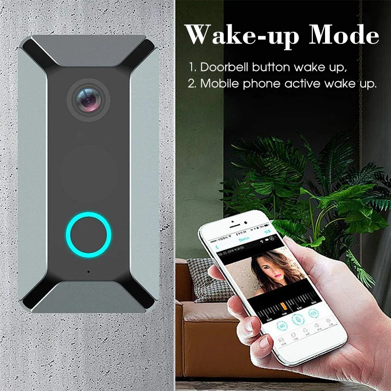 Wi-Fi видео-дверной звонок 1080P Беспроводной Смарт Секьюрити, Камера дверной звонок 2-way Talk пассивный инфракрасный детектор движения Ночное видение видео домофон