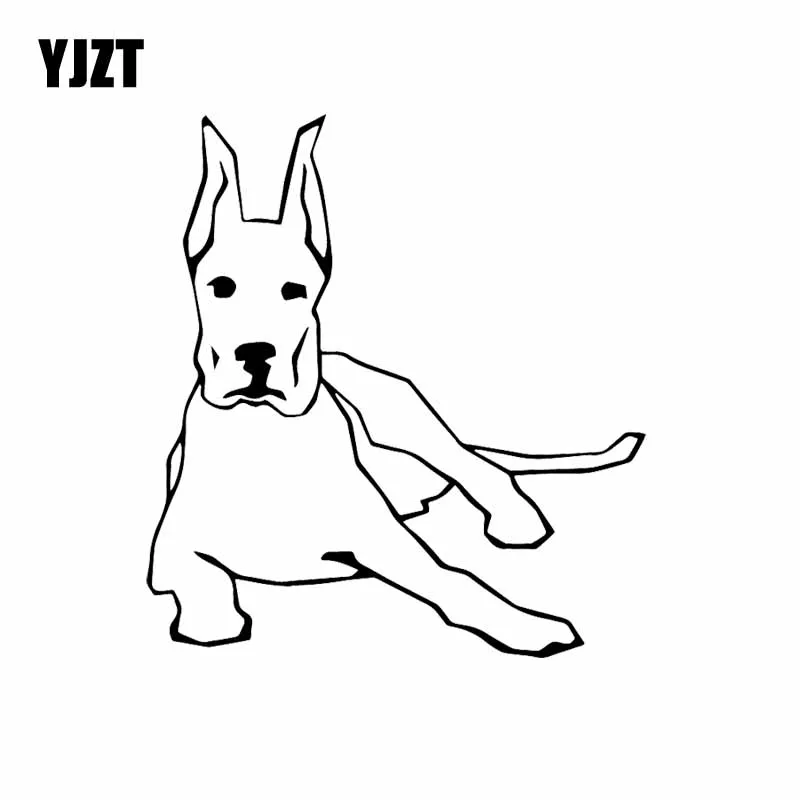 YJZT 13,5X14,7 см виниловые наклейки Фреска дизайн искусство симпатичная собака-щенок автомобильный стикер декор черный/серебристый C24-1454