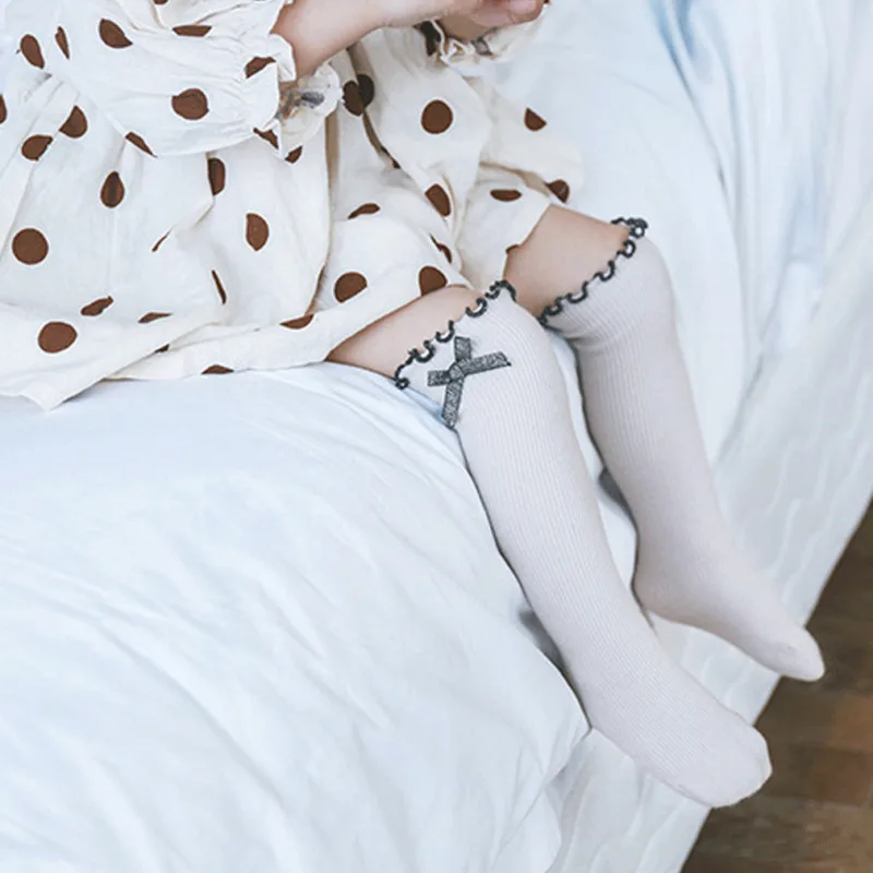 Новинка 2019 года модные милые гольфы для маленьких девочек зимние вязаные