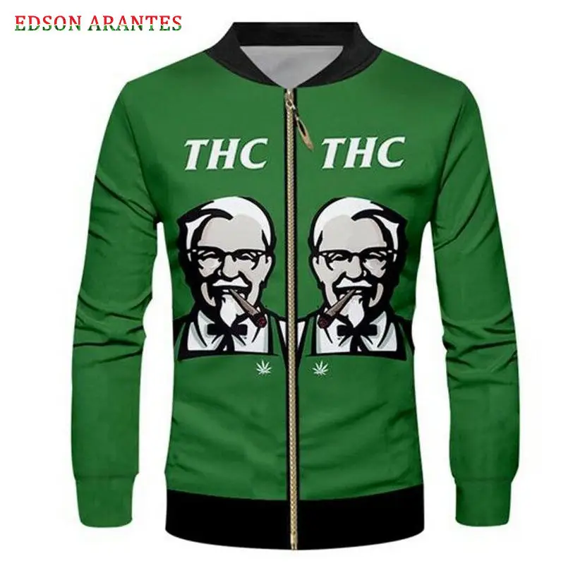 Novelty Green Zipper Baseball jackets Men Funny 3d print Varsity Pilot Jacket Unisex Casual College Uniform Coats Custom S-8XL (1) - 副本