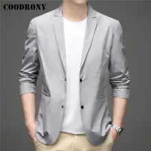 Coodrony terno masculino, jaqueta casual masculina, casaco fino macio de luxo c8089 para outono e inverno