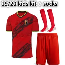 19, 20, Детский комплект, домашняя Красная футболка R. LUKAKU E. HAZARD kompani Belgium, Детская футболка M. DEMBELE, евро, Бельгийская Футбольная Футболка