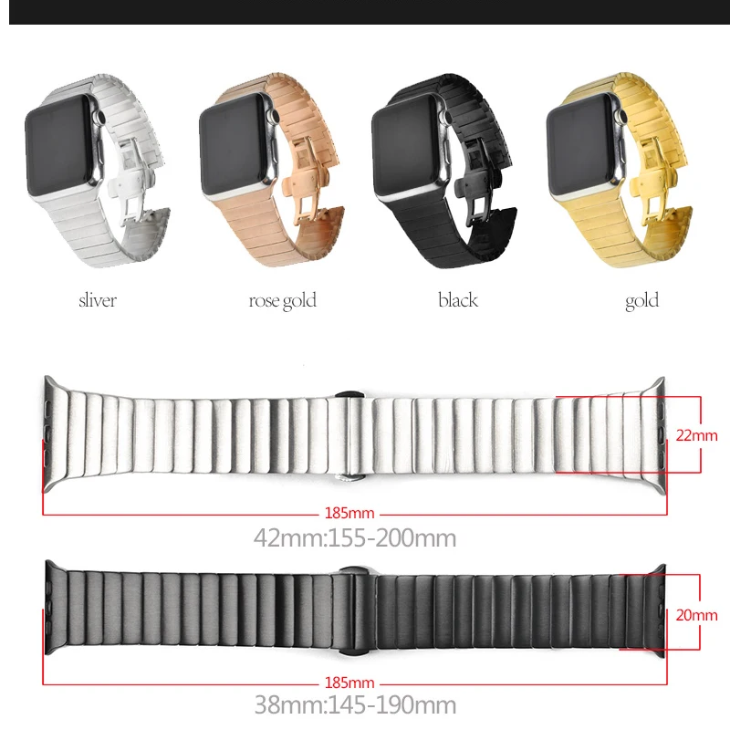 Ремешок для Apple watch band 44 мм 40 металлический звеньевой браслет из нержавеющей стали