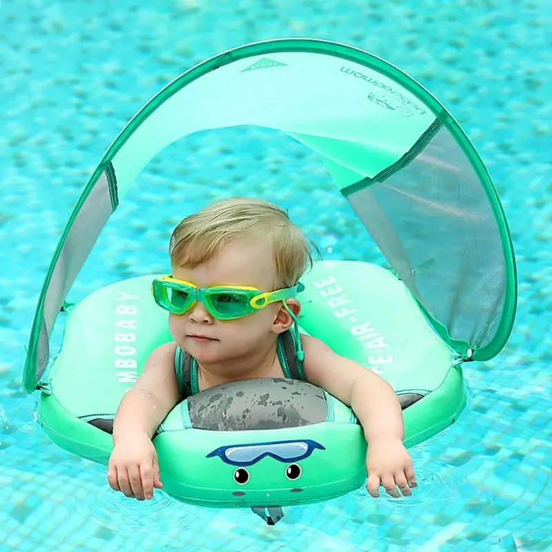  Kids Baby Swimming Rings With Awning Solid No Inflatable Safety Accessories For Baby Swimming Ring 