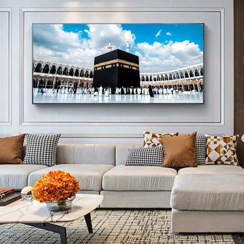 

Great Mosque Of Mecca Canvas Art Paintings For Home Decor Islamic Holy Land Landscape Wall Posters Muslim Decorative Pictures