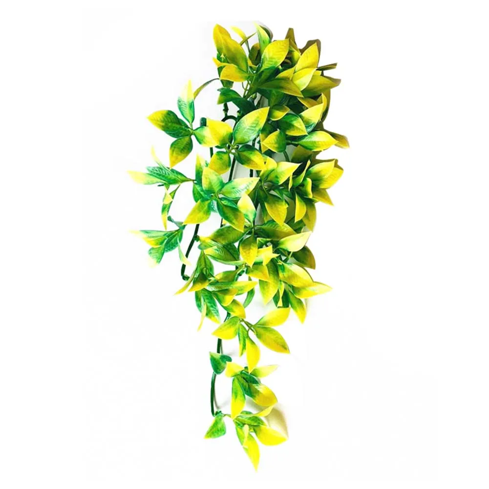 12 Inch Pet Supplies Handmade For Reptile Artificial Vine DIY Hanging With Suction Cup Fish Tank Realistic Simulated Plant Fake - Цвет: 03