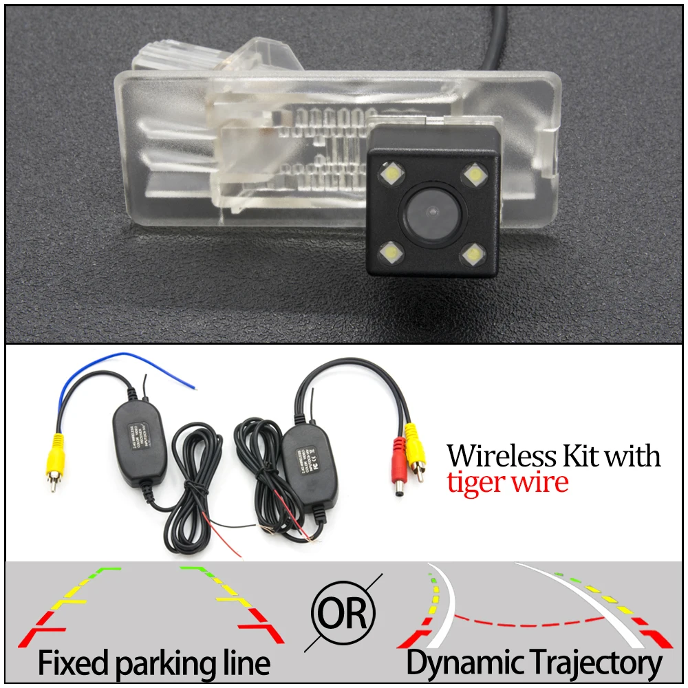 Фиксированная или динамическая траектория Автомобильная камера заднего вида для Renault Duster 2009 2012 2013 аксессуары для парковки - Название цвета: 4LED N Wireless