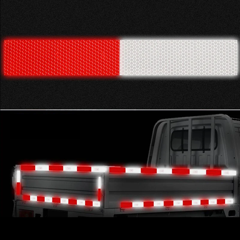 Cinta adhesiva de seguridad para coche, adhesivo reflectante rojo y blanco