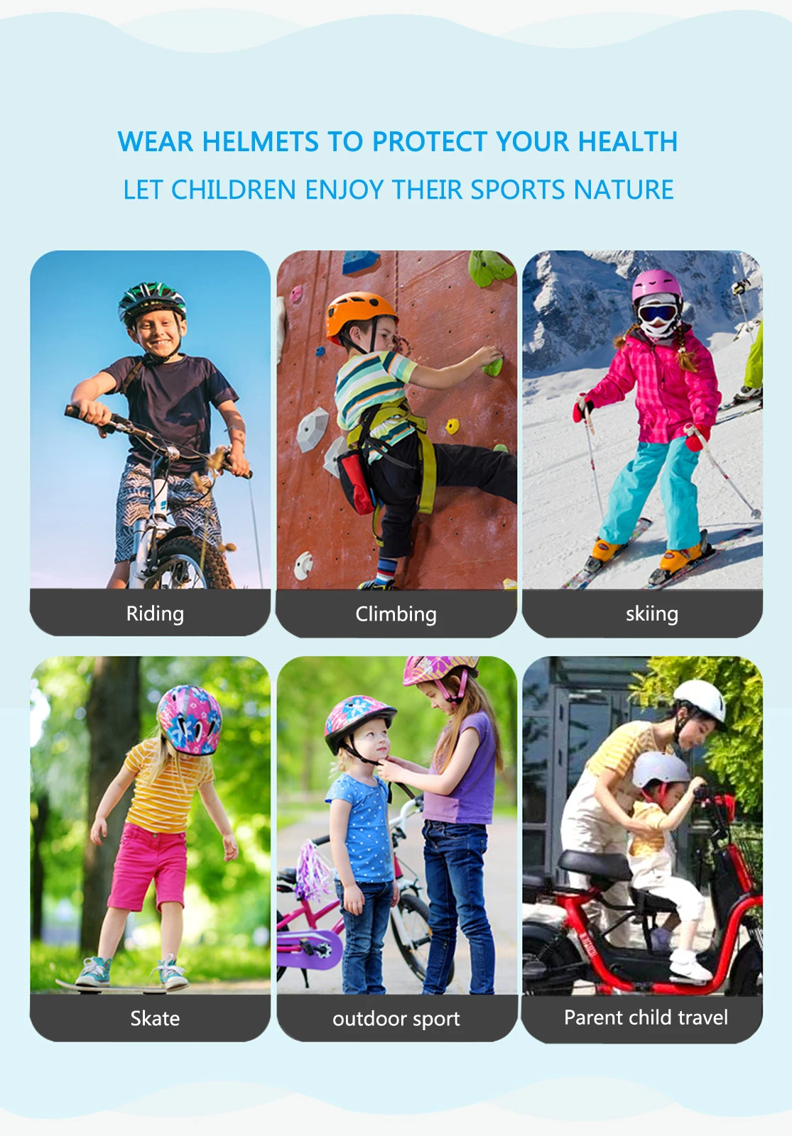 

Children's Bicycle Helmet 3D Cartoon characters Part Scooter Various Sports Adjustable Girl Boy Breathable Hole Helmet